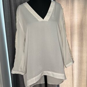 Express White V-Neck Blouse